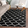 Lattice Garden Collection Area Rug -  Pergolatown (Black) Rectangle Black  lifestyle 43
