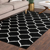 Lattice Garden Collection Area Rug -  Pergolatown (Black) Rectangle Black  lifestyle 44
