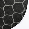Lattice Garden Collection Area Rug -  Pergolatown (Black) Round Black  lifestyle 12