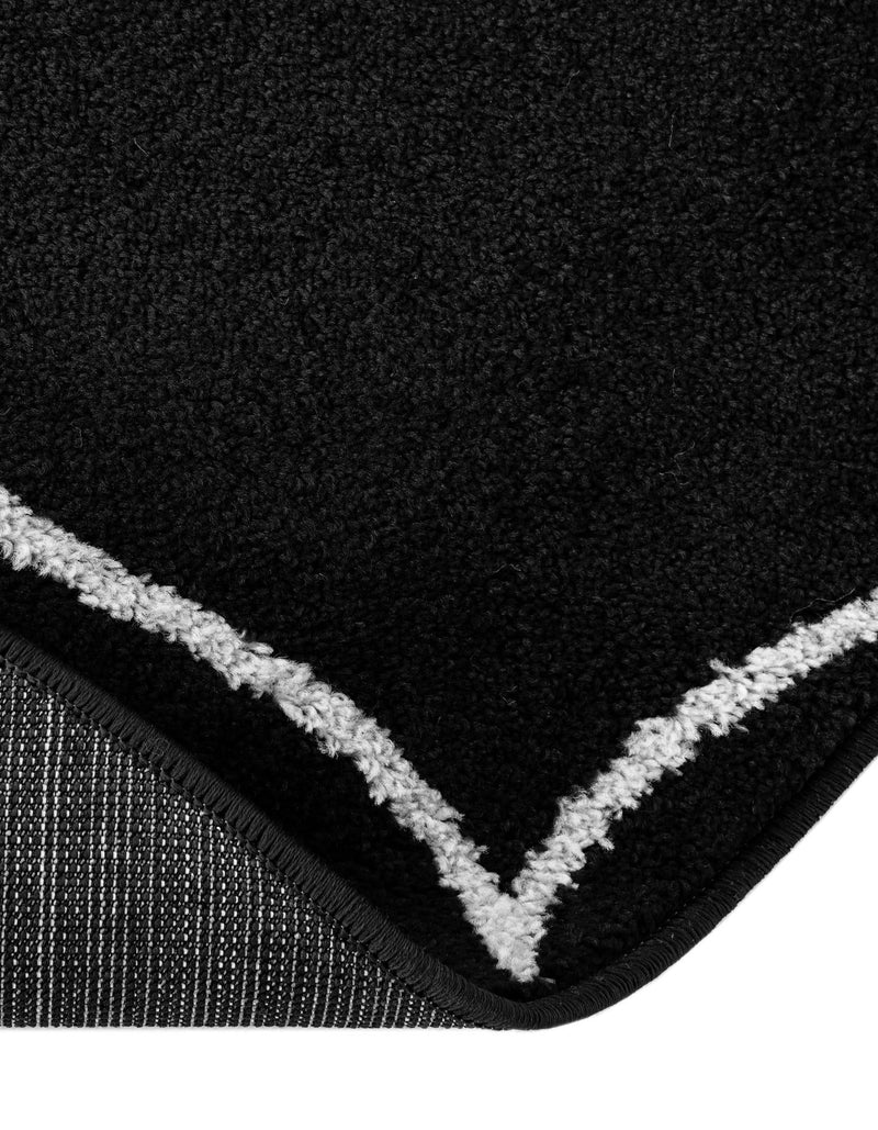Lattice Garden Collection Area Rug -  Pergolatown (Black) Round Black  lifestyle 45