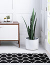Lattice Garden Collection Area Rug -  Pergolatown (Black) Runner Black  lifestyle 7