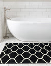 Lattice Garden Collection Area Rug -  Pergolatown (Black) Runner Black  lifestyle 12