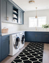 Lattice Garden Collection Area Rug -  Pergolatown (Black) Runner Black  lifestyle 21