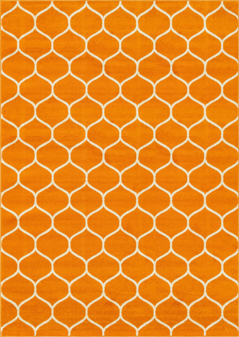 Lattice Garden Collection Area Rug -  Pergolatown (Orange) Rectangle Orange Main