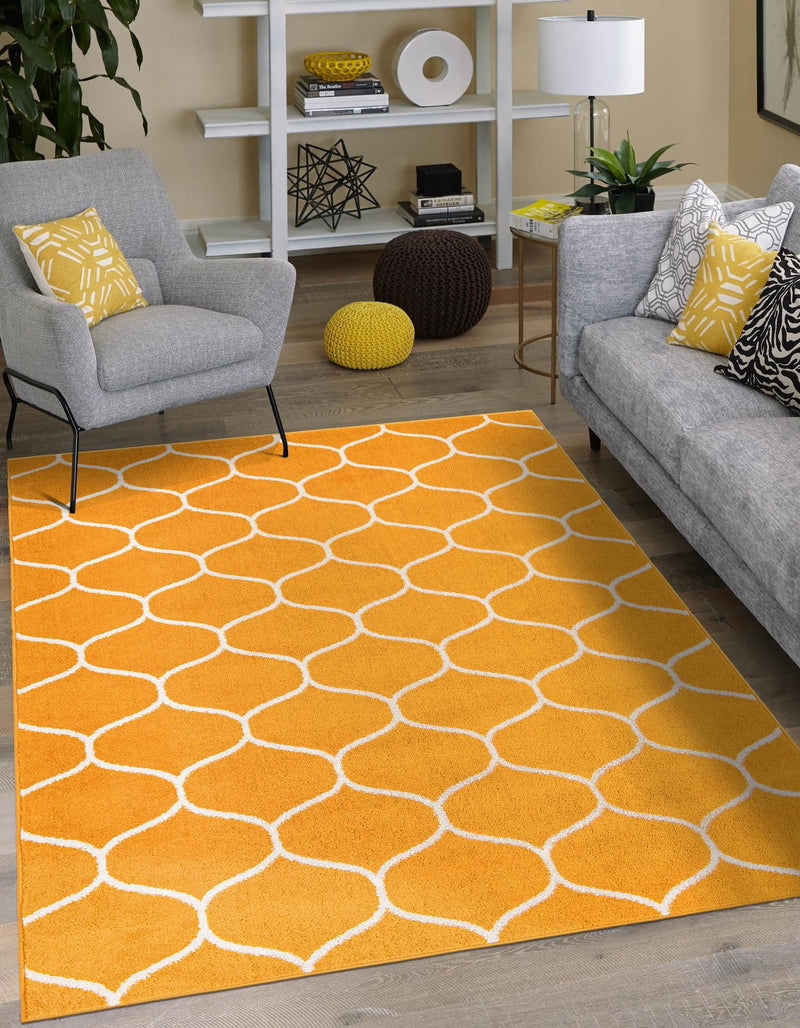 Lattice Garden Collection Area Rug -  Pergolatown (Orange) Rectangle Orange  lifestyle 0