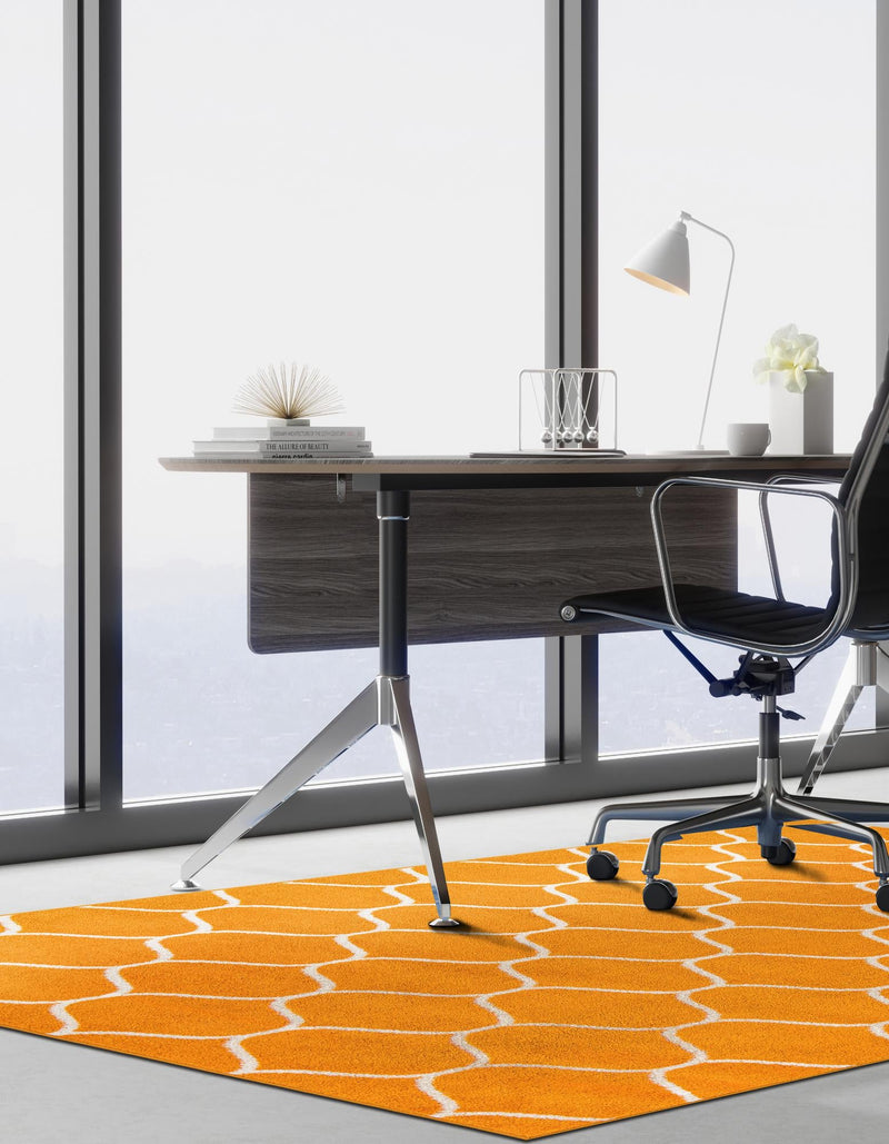 Lattice Garden Collection Area Rug -  Pergolatown (Orange) Rectangle Orange  lifestyle 7