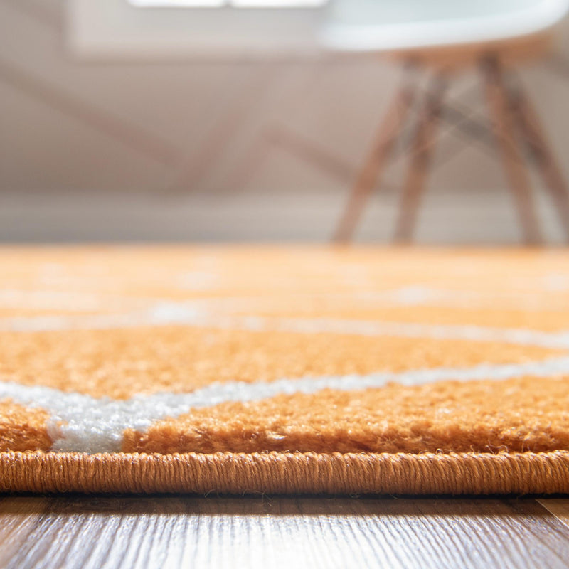 Lattice Garden Collection Area Rug -  Pergolatown (Orange) Rectangle Orange  lifestyle 29