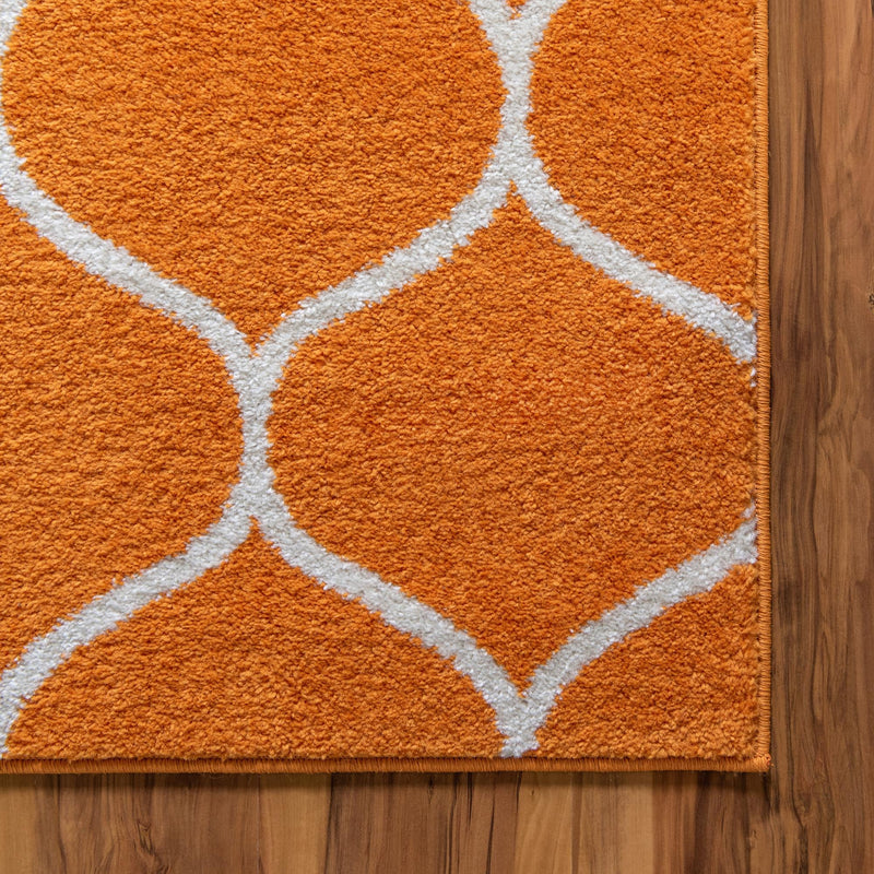 Lattice Garden Collection Area Rug -  Pergolatown (Orange) Rectangle Orange  lifestyle 31
