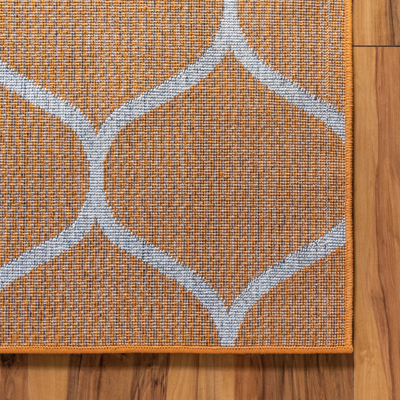 Lattice Garden Collection Area Rug -  Pergolatown (Orange) Rectangle Orange  lifestyle 33