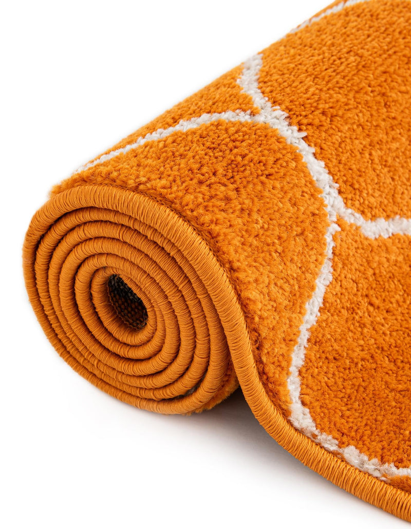 Lattice Garden Collection Area Rug -  Pergolatown (Orange) Rectangle Orange  lifestyle 19