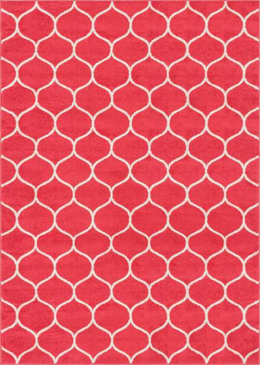 Lattice Garden Collection Area Rug -  Pergolatown (Pink) Rectangle Pink Main