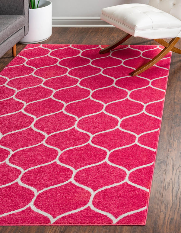 Lattice Garden Collection Area Rug -  Pergolatown (Pink) Rectangle Pink  lifestyle 0