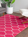 Lattice Garden Collection Area Rug -  Pergolatown (Pink) Rectangle Pink  lifestyle 1