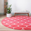 Lattice Garden Collection Area Rug -  Pergolatown (Pink) Round Pink  lifestyle 0
