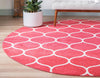 Lattice Garden Collection Area Rug -  Pergolatown (Pink) Round Pink  lifestyle 1