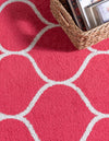 Lattice Garden Collection Area Rug -  Pergolatown (Pink) Round Pink  lifestyle 4