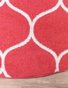 Lattice Garden Collection Area Rug -  Pergolatown (Pink) Round Pink  lifestyle 7
