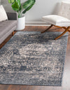 Coastal Manor Collection Area Rug -  Dunes Rectangle Gray Blue  lifestyle 3