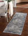 Coastal Manor Collection Area Rug -  Dunes Runner Gray Blue  lifestyle 49