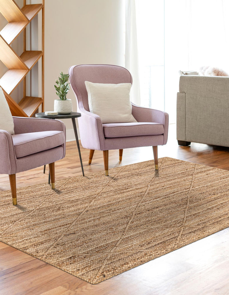 Woven Seaside Jute Collection Area Rug - Harbor Cove Rectangle Natural  lifestyle 15