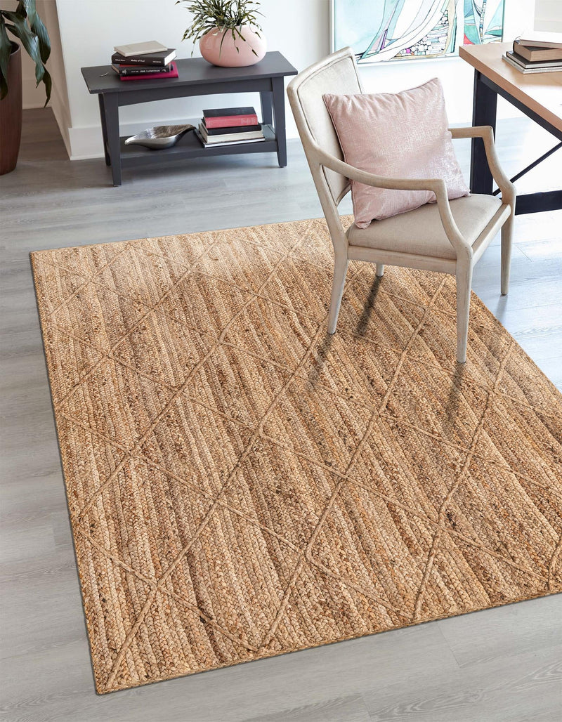Woven Seaside Jute Collection Area Rug - Harbor Cove Rectangle Natural  lifestyle 20