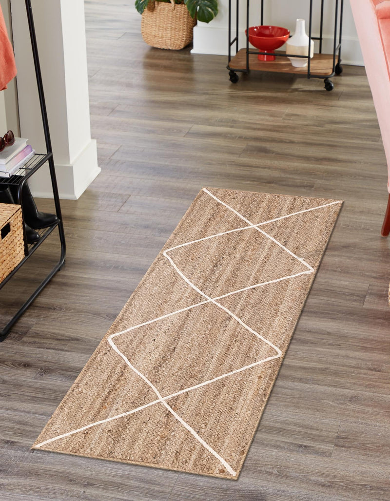 Woven Seaside Jute Collection Area Rug - Harbor Cove Runner White  lifestyle 150