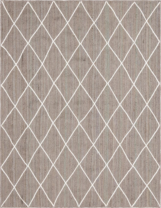Woven Seaside Jute Collection Area Rug - Harbor Cove Rectangle Gray Main