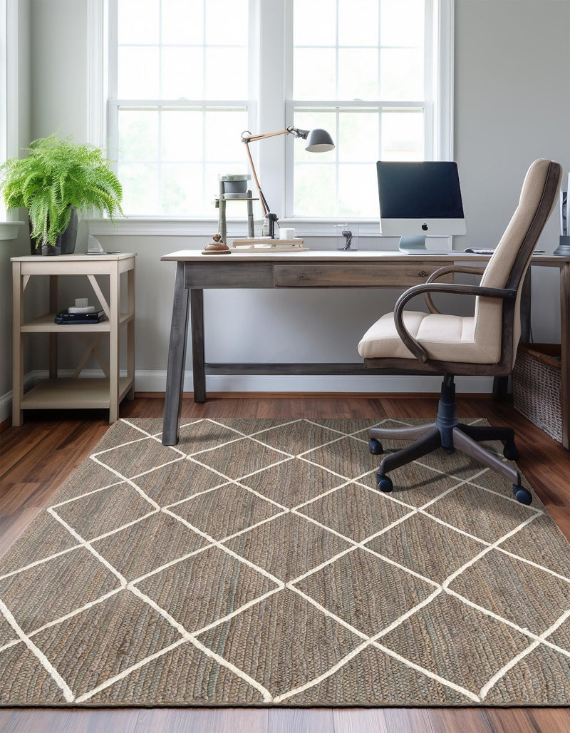 Woven Seaside Jute Collection Area Rug - Harbor Cove Rectangle Gray  lifestyle 11