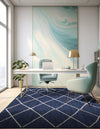 Woven Seaside Jute Collection Area Rug - Harbor Cove Rectangle Navy Blue  lifestyle 14