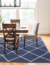 Woven Seaside Jute Collection Area Rug - Harbor Cove Rectangle Navy Blue  lifestyle 19