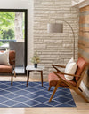 Woven Seaside Jute Collection Area Rug - Harbor Cove Rectangle Navy Blue  lifestyle 24