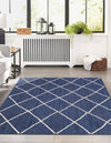 Woven Seaside Jute Collection Area Rug - Harbor Cove Rectangle Navy Blue  lifestyle 49