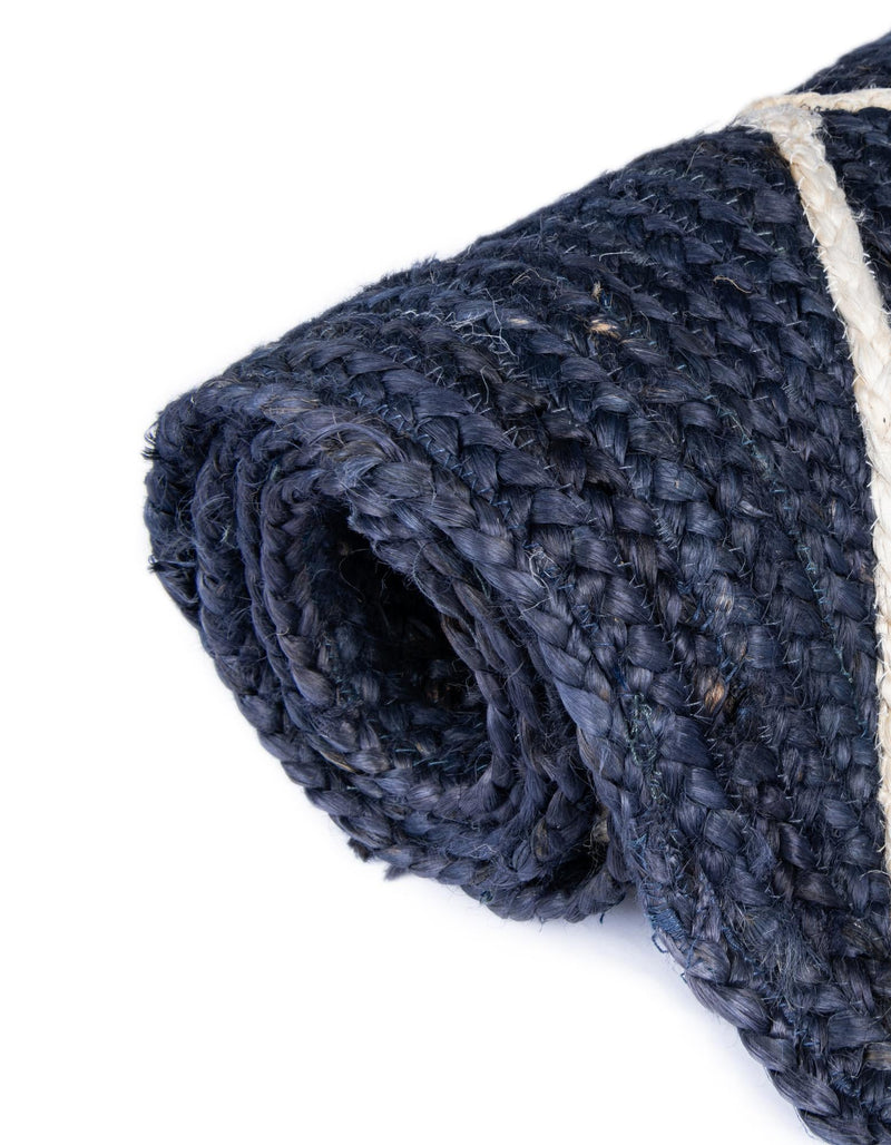 Woven Seaside Jute Collection Area Rug - Harbor Cove Rectangle Navy Blue  lifestyle 85