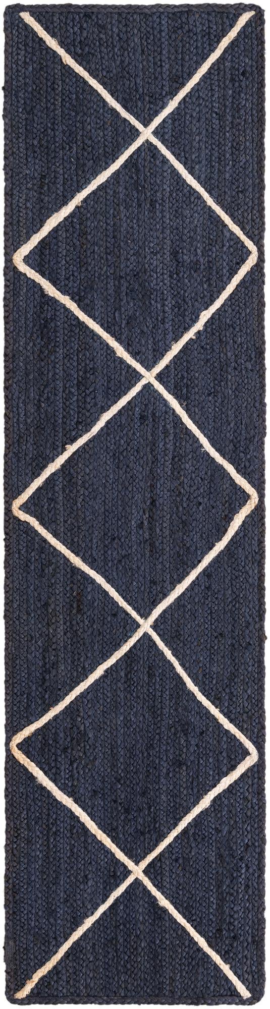 Woven Seaside Jute Collection Area Rug - Harbor Cove Runner Navy Blue  lifestyle 133