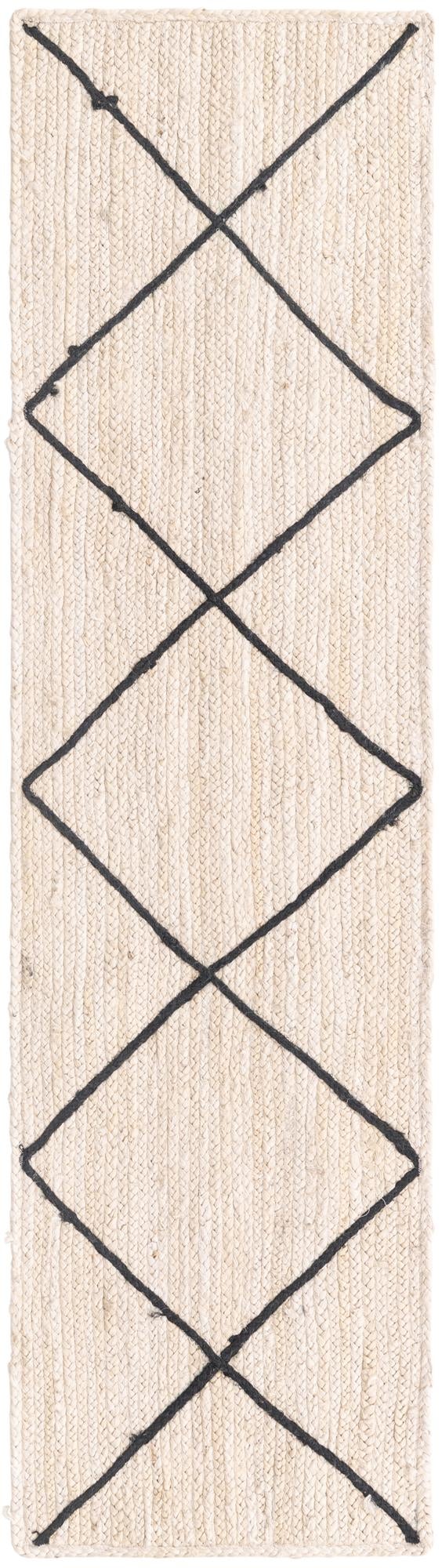Woven Seaside Jute Collection Area Rug - Harbor Cove Runner Ivory and Black  lifestyle 95