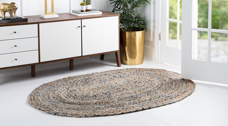 Woven Tapestry Lane Collection Area Rug - Sahara Oval Natural  lifestyle 24