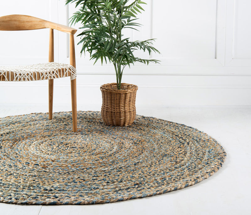 Woven Tapestry Lane Collection Area Rug - Sahara Round Natural  lifestyle 25