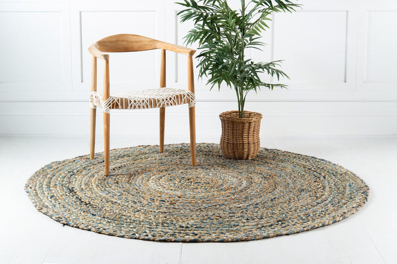 Woven Tapestry Lane Collection Area Rug - Sahara Round Natural  lifestyle 29