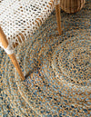 Woven Udaipur Collection Area Rug - Sahara Round Natural  lifestyle 40