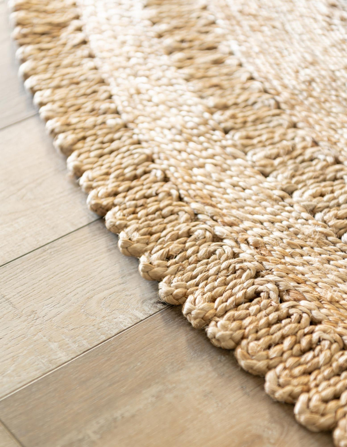 Woven Seaside Jute Collection Area Rug - Seaside Round Natural  lifestyle 30