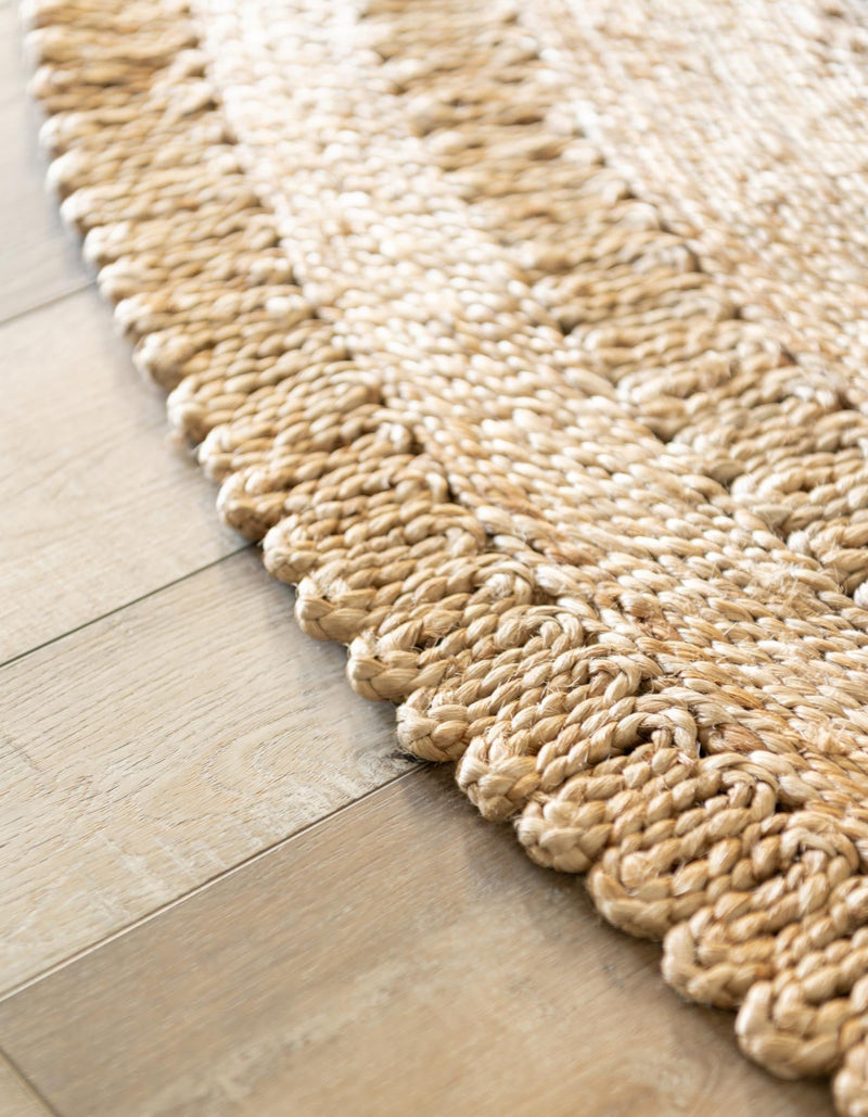 Woven Seaside Jute Collection Area Rug - Seaside Round Natural  lifestyle 30