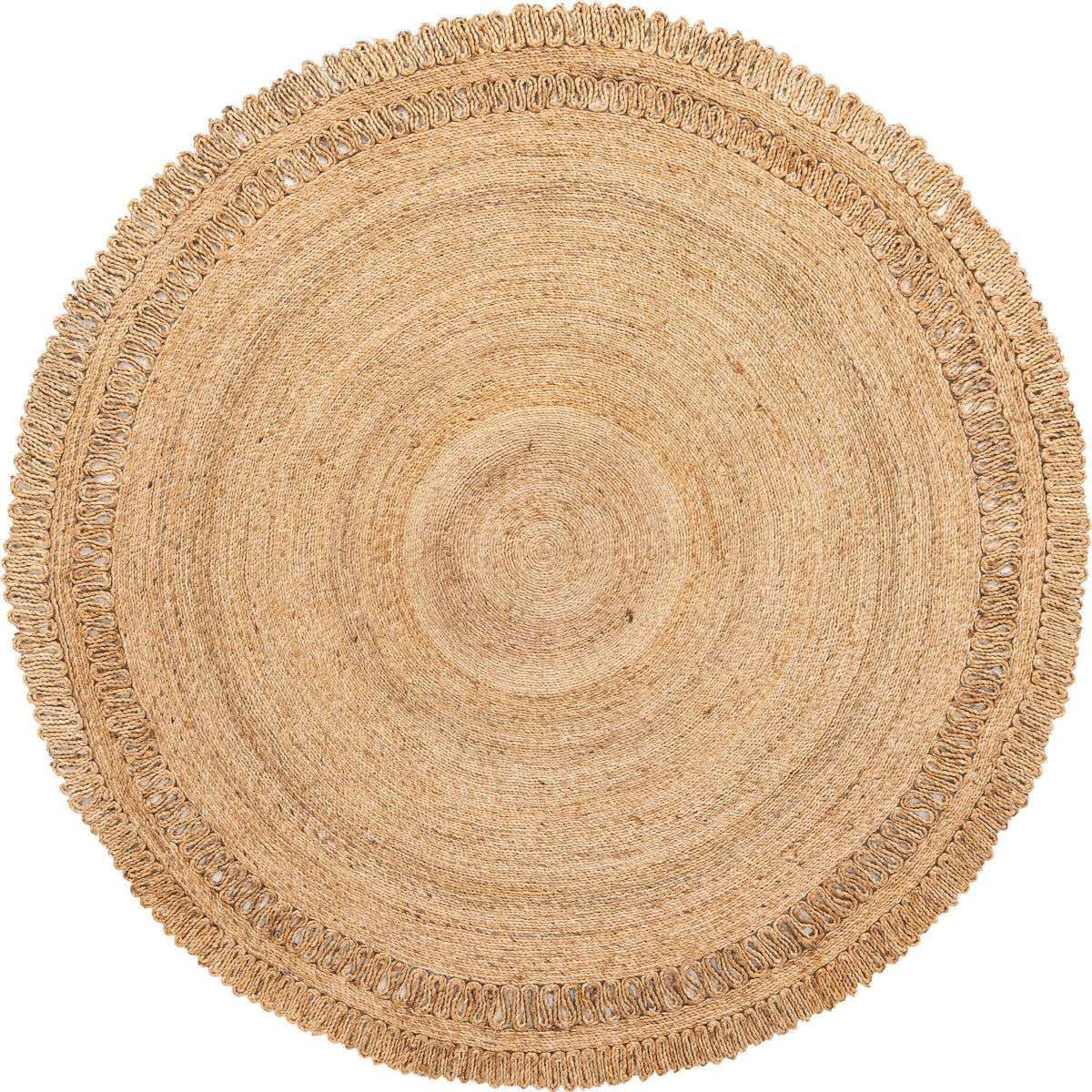 Woven Seaside Jute Collection Area Rug - Seaside Round Natural Main