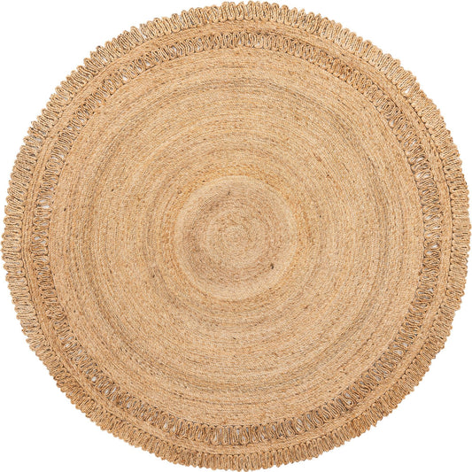 Woven Seaside Jute Collection Area Rug - Seaside Round Natural Main