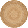 Woven Seaside Jute Collection Area Rug - Seaside Round Natural  lifestyle 3