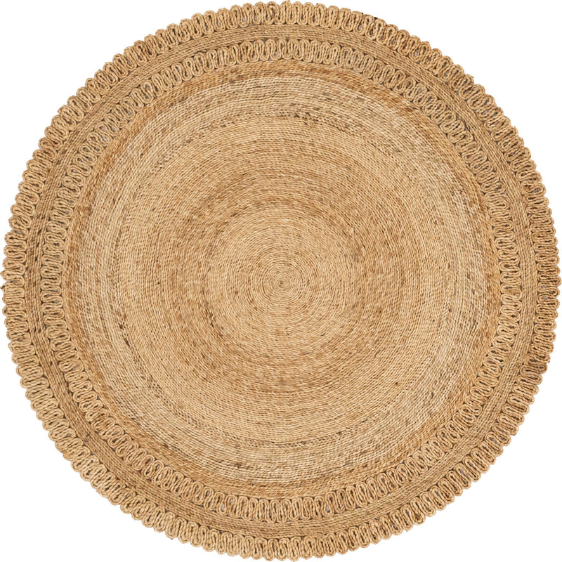 Woven Seaside Jute Collection Area Rug - Seaside Round Natural  lifestyle 3