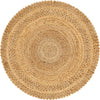 Woven Seaside Jute Collection Area Rug - Seaside Round Natural  lifestyle 4