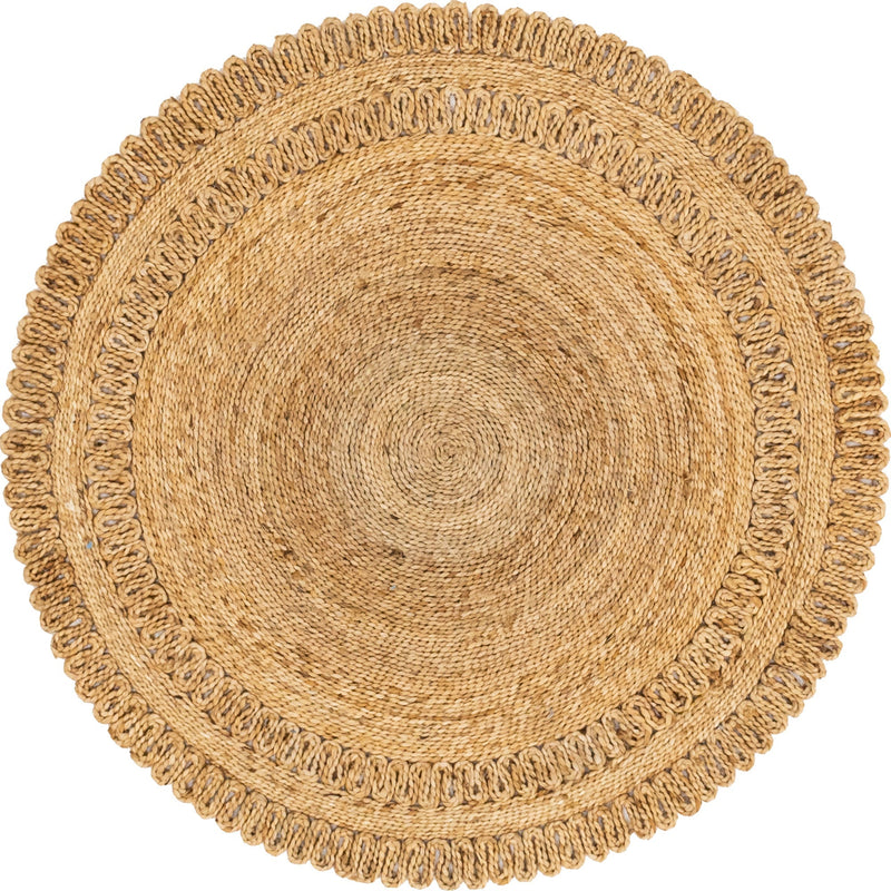 Woven Seaside Jute Collection Area Rug - Seaside Round Natural  lifestyle 4