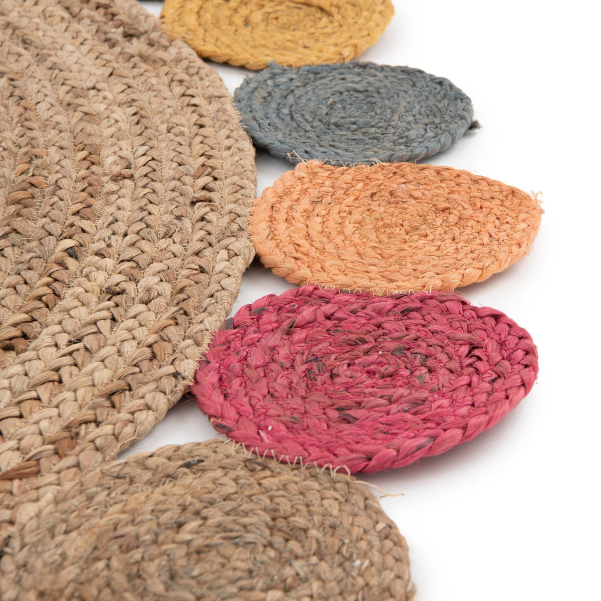 Woven Seaside Jute Collection Area Rug - Santorini Round Natural  lifestyle 12