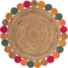 Woven Seaside Jute Collection Area Rug - Santorini Round Natural  lifestyle 2