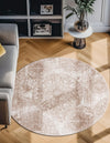 Riviera Elegance Collection Area Rug -  Monaco (Beige) Round Beige  lifestyle 9